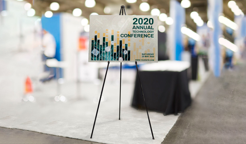 2020 Annual Technology Conference foamboard sign 2020 Annual Technology Conference trade show booth example with foamboard