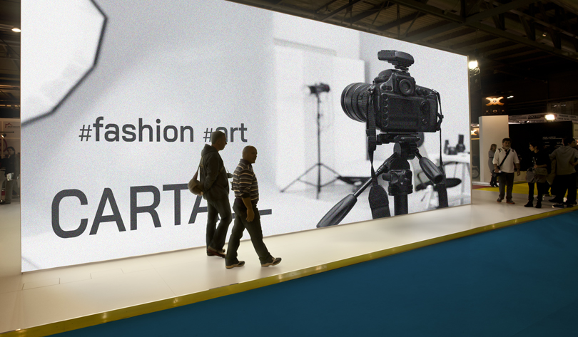 CARTALL fashion art trade show dynamic sign CARTALL Fashion Art trade show booth design example