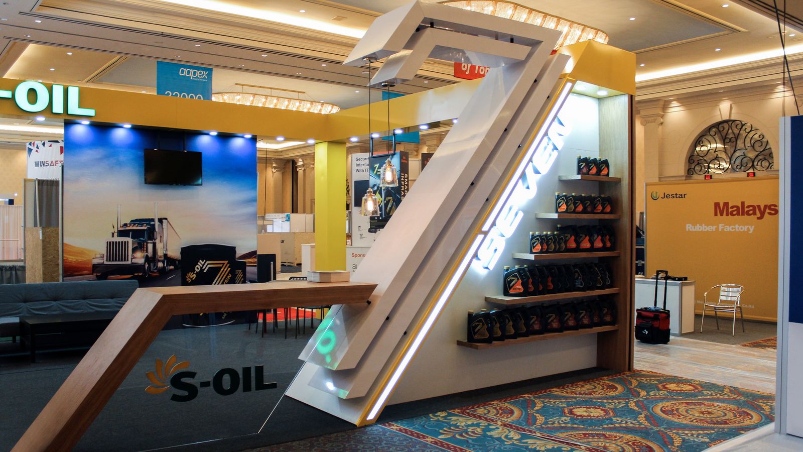 S-Oil trade show booth design-Frontsigns S-Oil trade show booth design example-Frontsigns