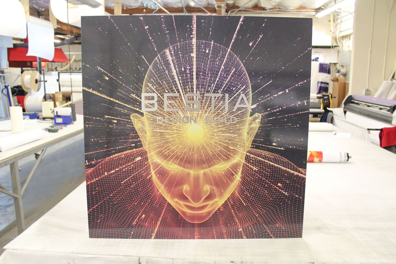 Bestia printed acrylic sign