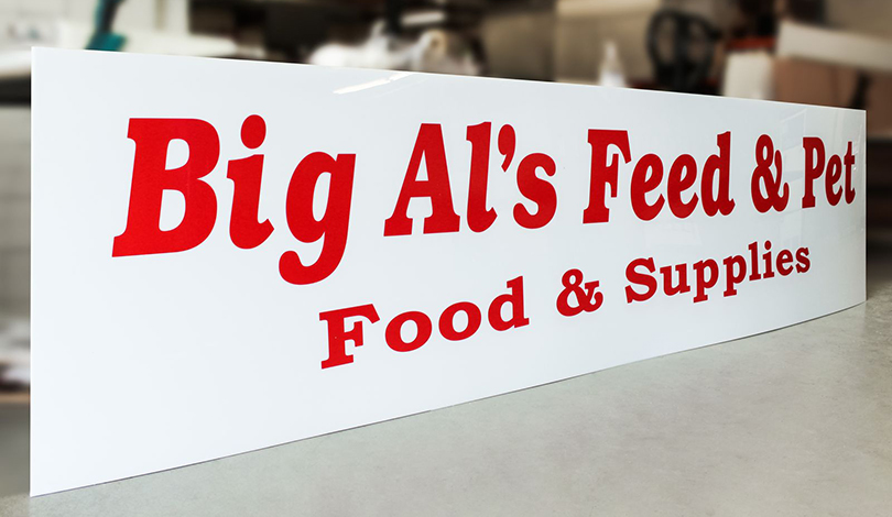 Big Al's Feed & Pet lexan business logo-Frontsigns