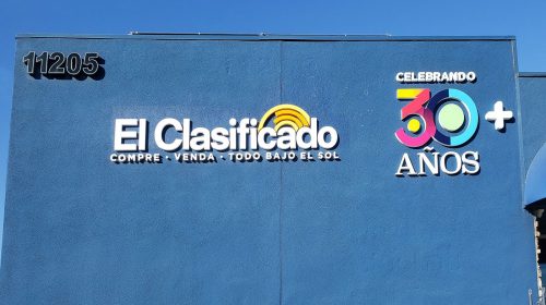 El Clasificado 3d signs painted in bright colors made of PVC for exterior branding