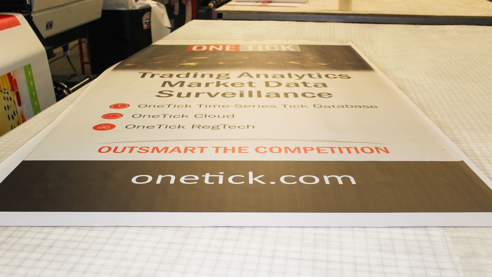 One Tick vinyl banner