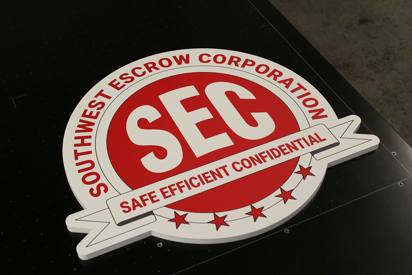 SEC acrylic logo sign