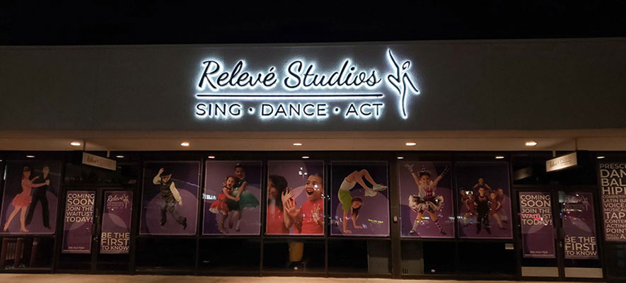 Releve Studios' illuminated exterior design