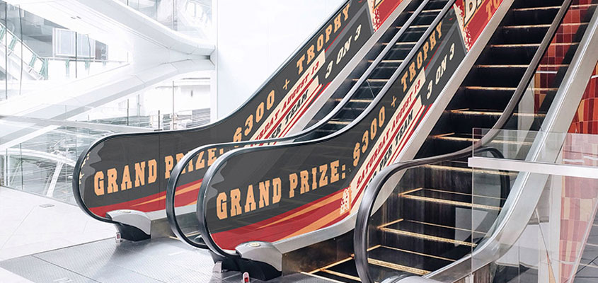 Branded elevator design idea from Grand Prize for sports event planning