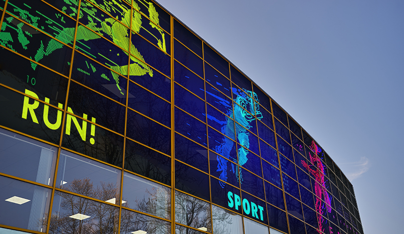 Run! sports event window graphic example