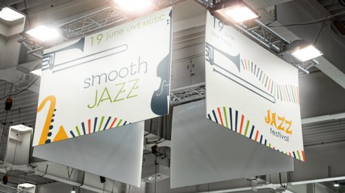 Smooth Jazz event hanging display example