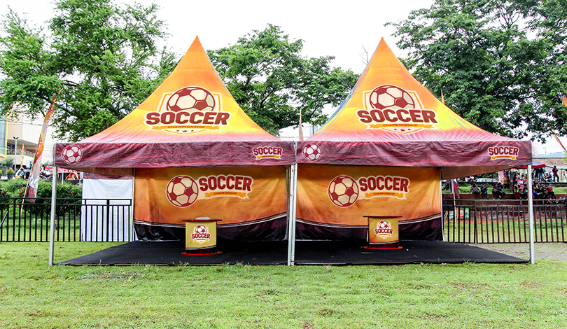 Soccer event branding with tent prints