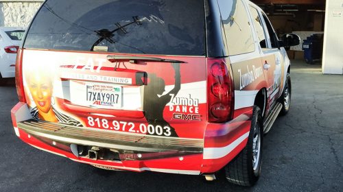 Zumba Dance music event car graphics example-Frontsigns