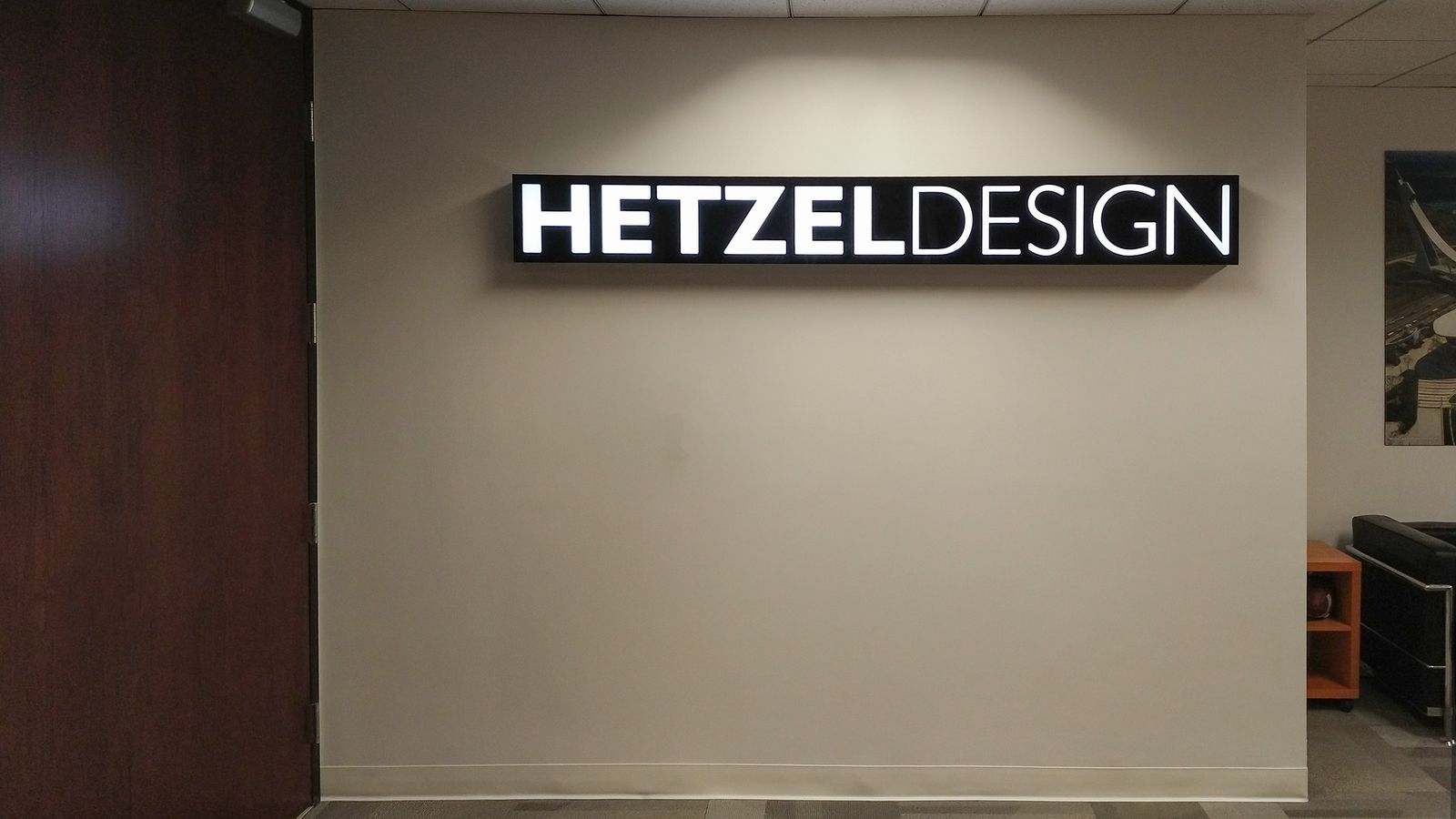 Hetzel Design lobby sign