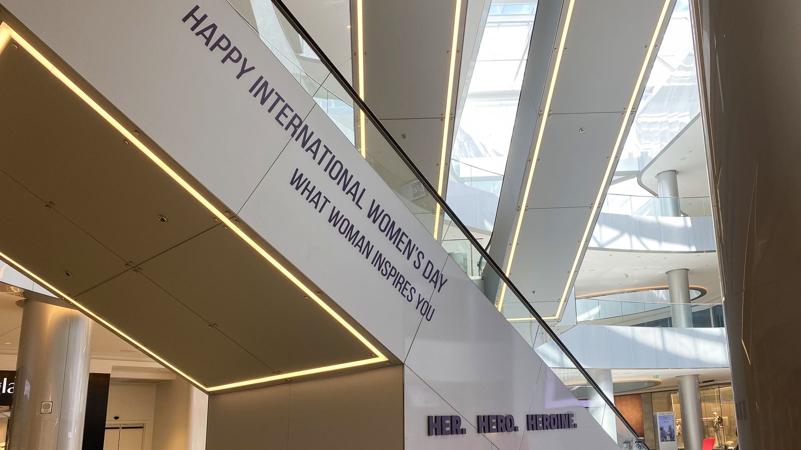 custom-made 3d sign displaying women's day phrases made of opaque vinyl and foam board