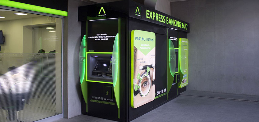 Ý tưởng thiết kế ATM mang thương hiệu Ameriabank thể hiện thông tin quan trọng