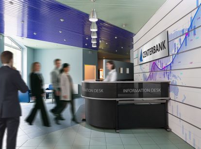 Centerbank information desk design idea