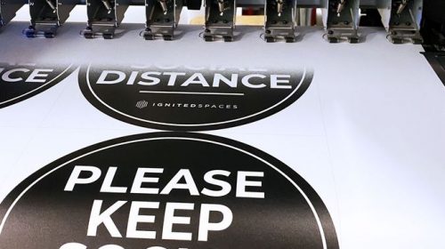 Custom social distance stickers