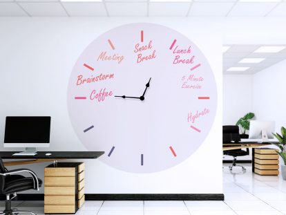 Agenda Clock office wall design idea