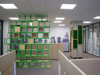 Ameriabank office space design idea with cubicles