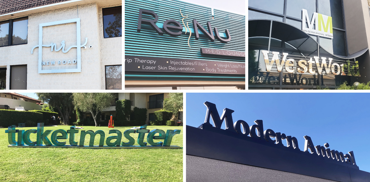 Dimensional outdoor business sign ideas taken from famous projects