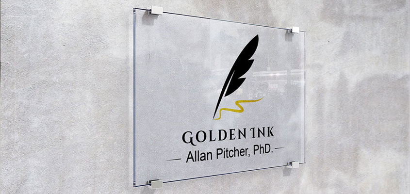 Minimalist eye catching office name board design idea from Golden Ink