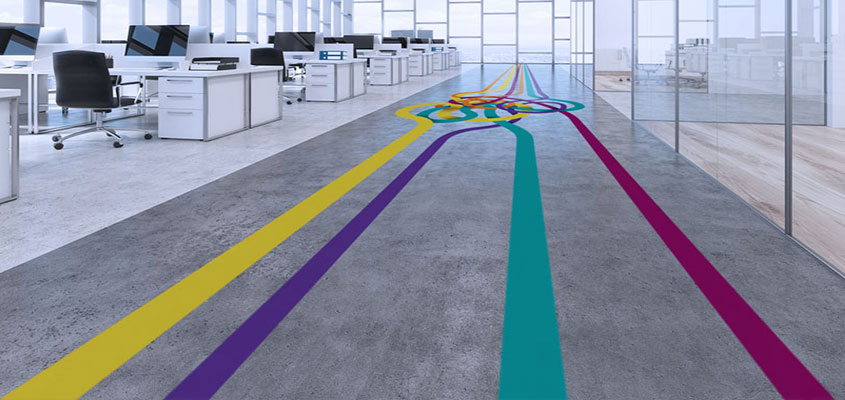 Office road pattern floor decorative elements for design