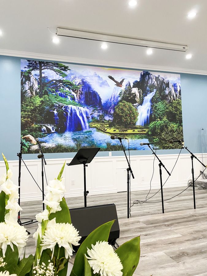 Waterfall wall decal