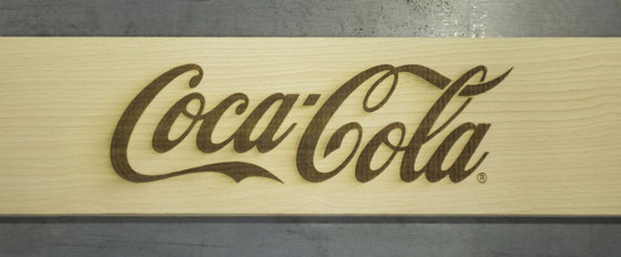 Coca Cola cool engraving design with brand name