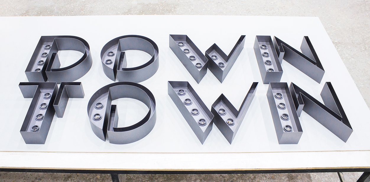 Cool laser cut project with brand name letters for inspiration