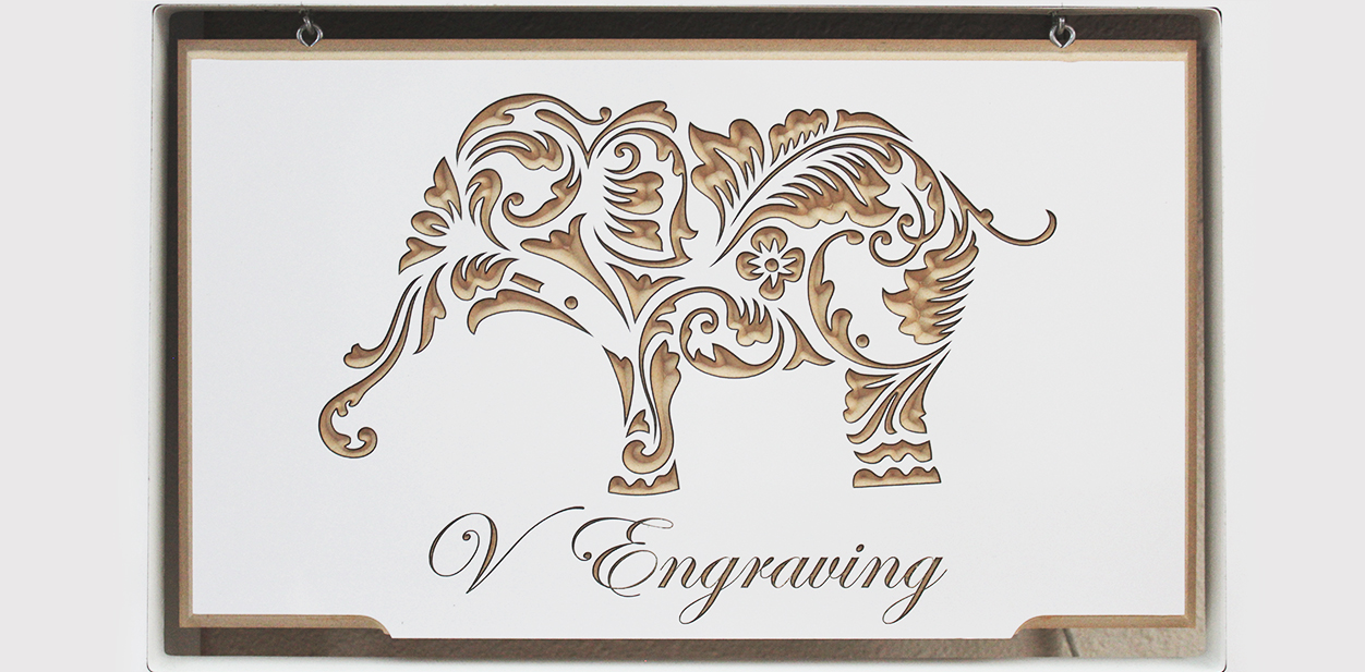 Engraved decorative elephant mural idea for inspiration