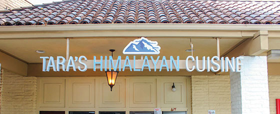 Tara's Himalayan Cuisine restaurant entry area branded design concept