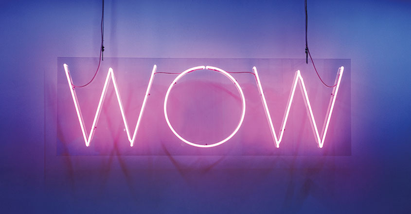 Wow restaurant restroom pink neon sign for design