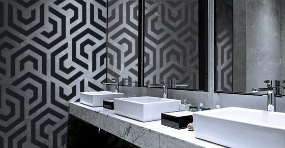 restaurant restroom wall art idea
