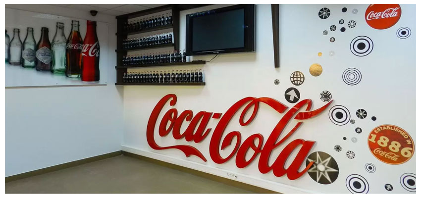 CocaCola interior branding with creative signs and designs solutions 