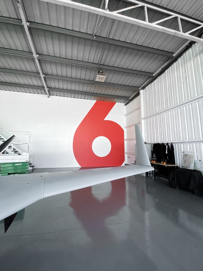 Airplane hangar wall decal