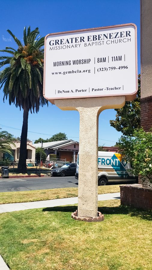 Church LED pylon sign