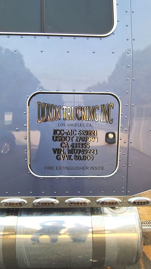 Dixon trucking INC decal