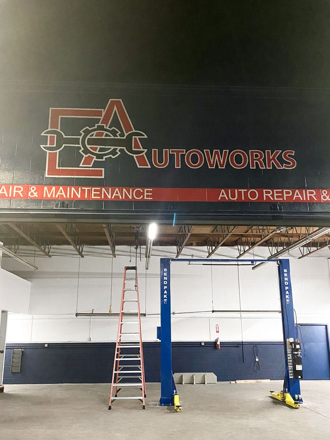 EA autoworks painted sign