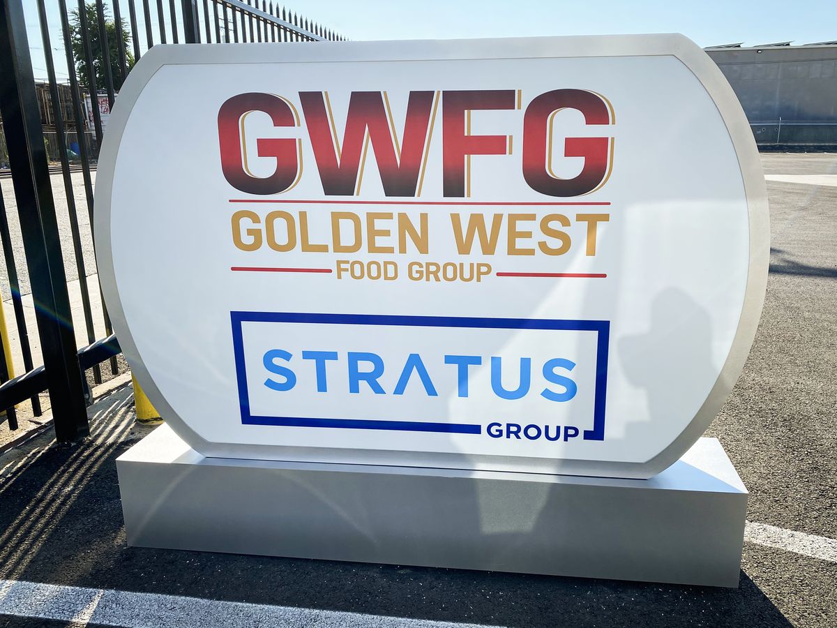Stratus Group custom light box in a free-standing style made of aluminum and acrylic