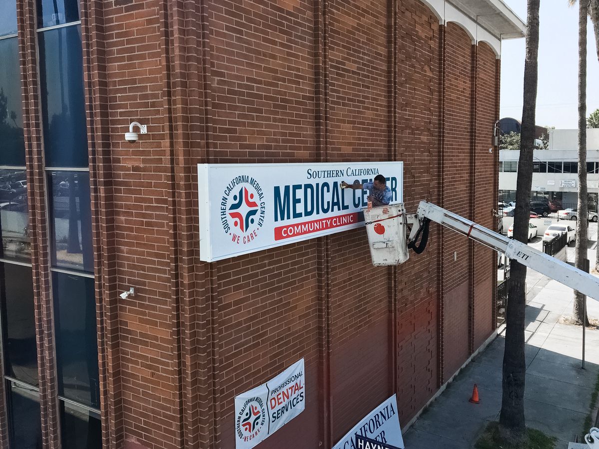 Southern California Medical Center large light box installation process