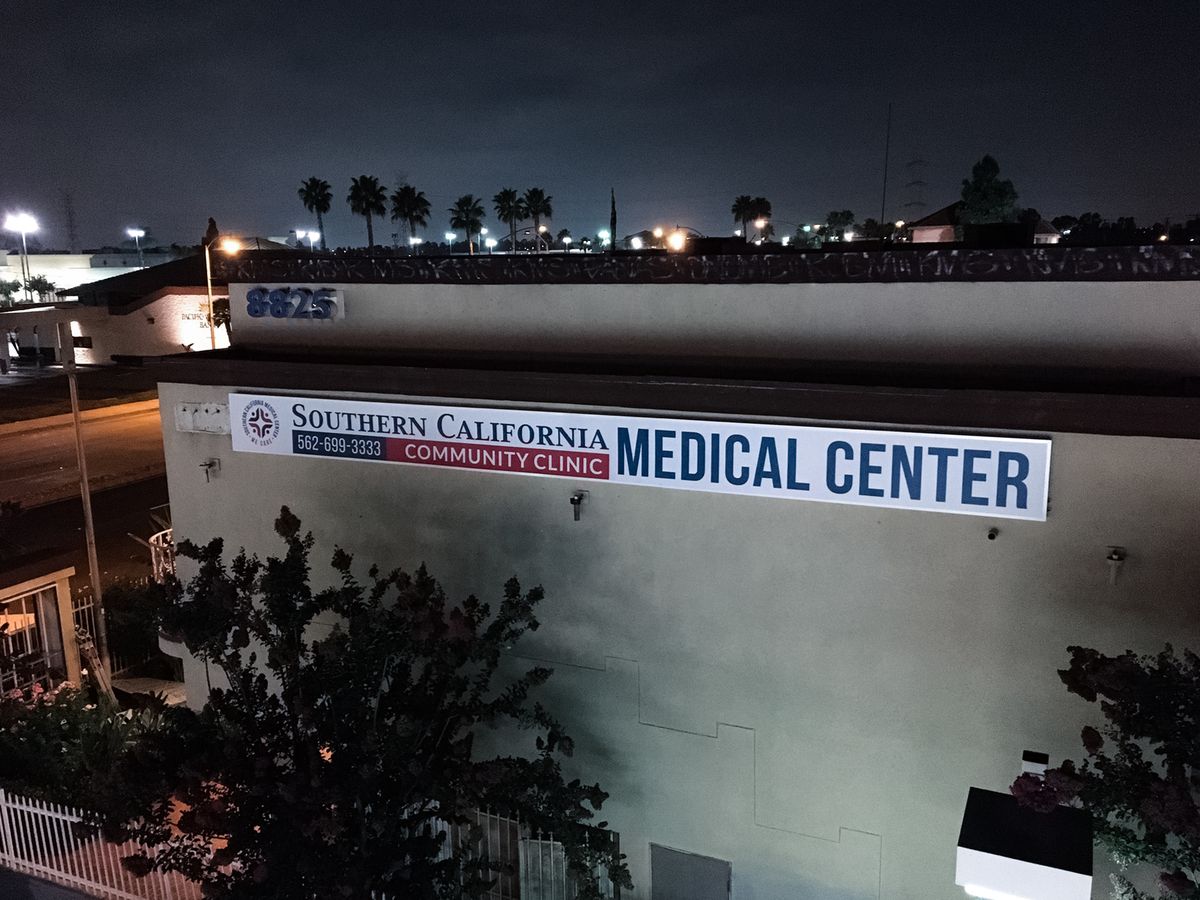 Southern California Medical Center custom light box in a big size made of aluminum and acrylic