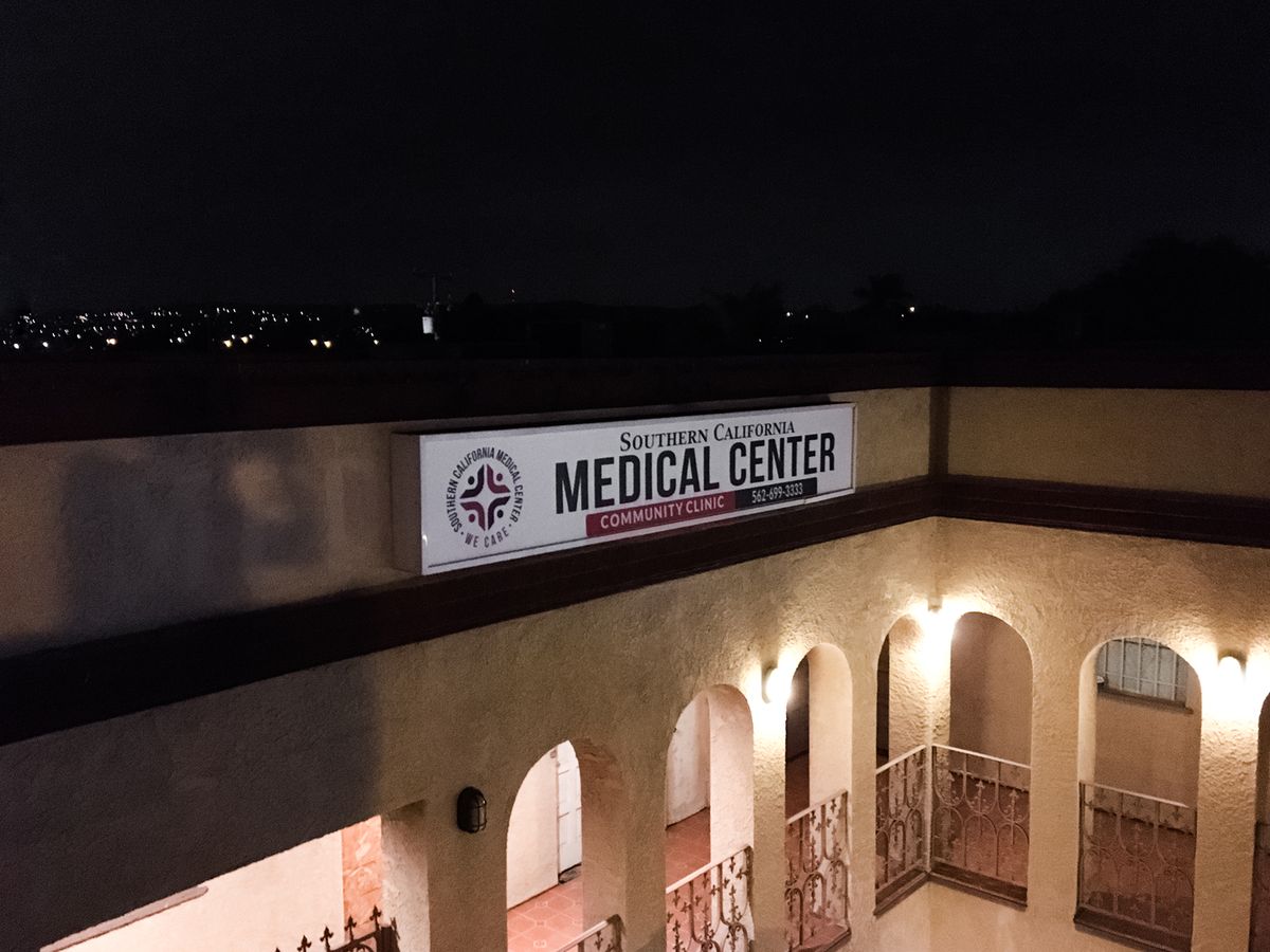 Southern California Medical Center large light box made of aluminum and acrylic for branding