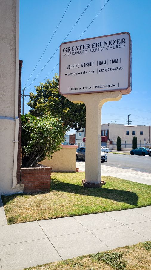 church freestanding pylon sign