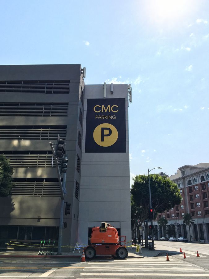 cmc parking painted sign