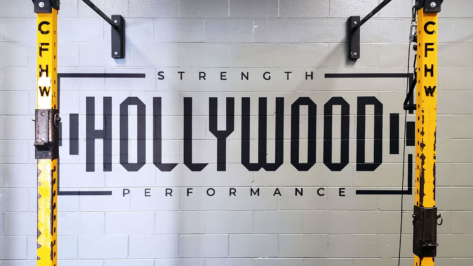 hollywood gym vinyl lettering