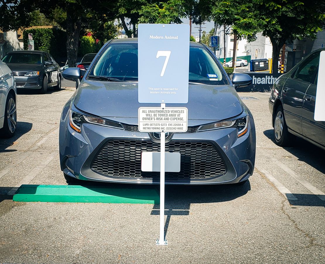 parking number aluminum sign