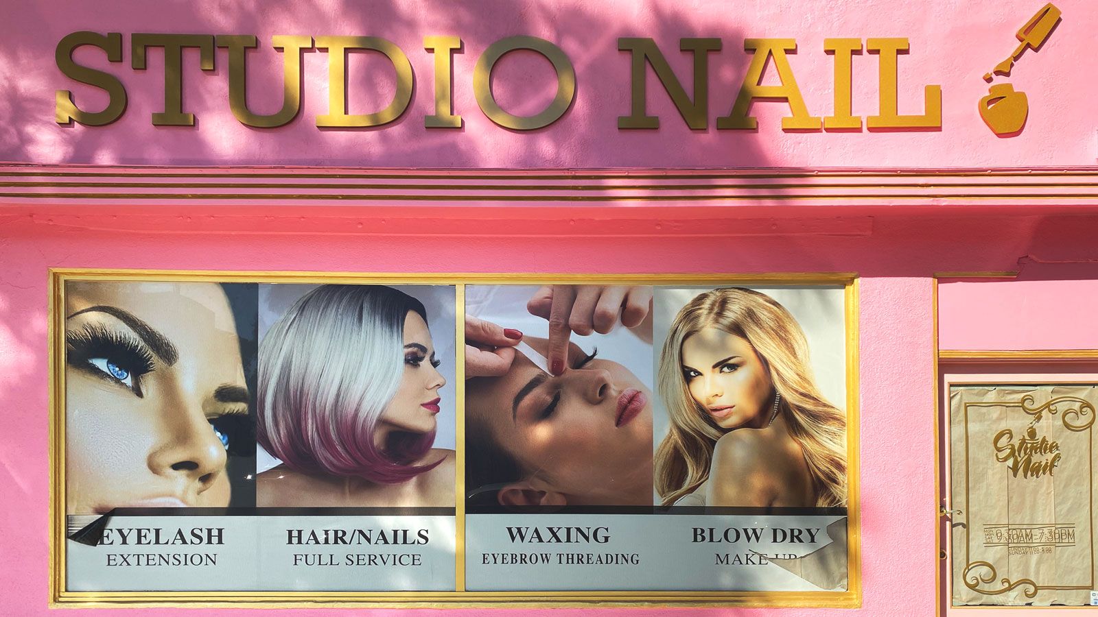 studio nail storefront signs