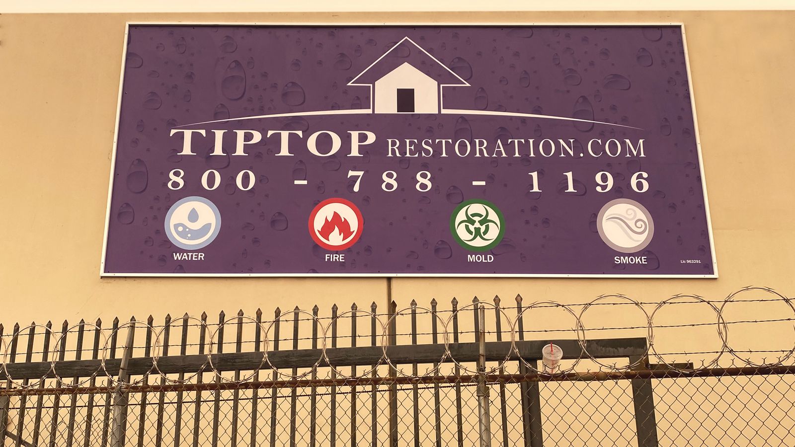 tip top restoration aluminum sign