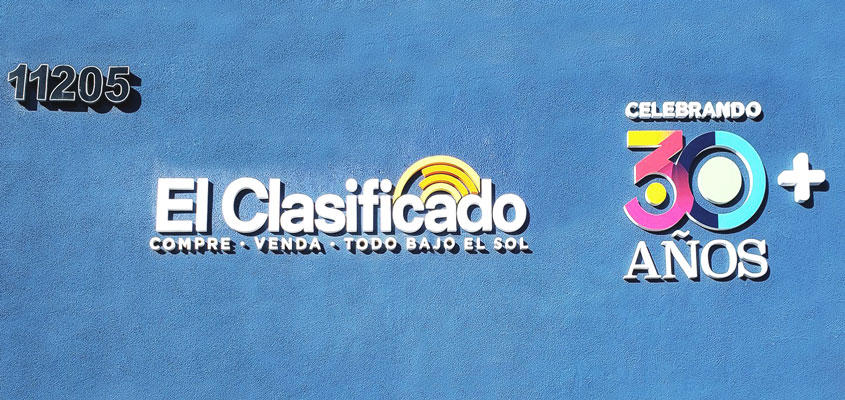 Sign example from El Clasificado for signage design inspiration