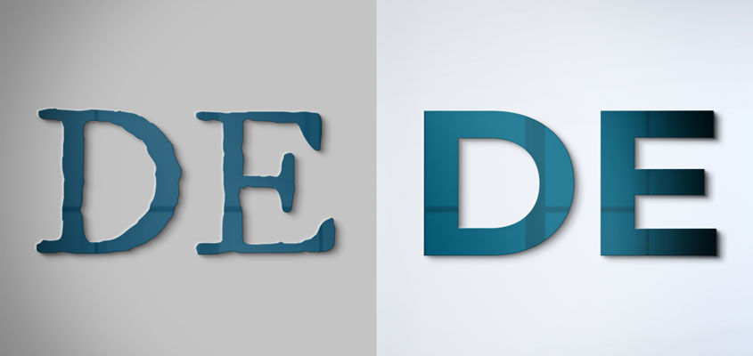Signage design fonts depicted on two image examples