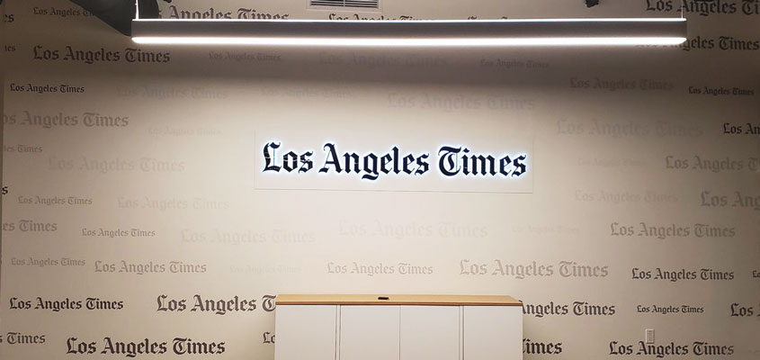 Sign example from LA Times for signage design inspiration