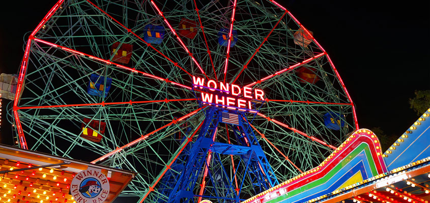 Outdoor signage design idea from Wonder Wheel